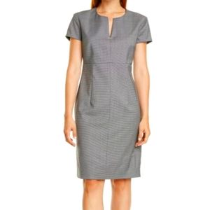 Boss Daedalus Microcheck Wool Sheath Dress